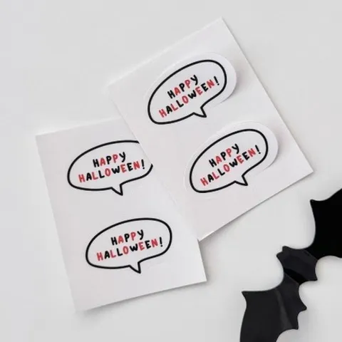 Halloween Speech Bubble Decorative Sticker Cute Cartoon Witch Sealing Sticky Label For Gift Box Wrapping Packaging Treat Bag Decoration