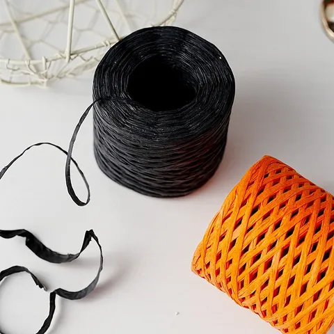 Eco Friendly Paper Ribbon For Gift Box Decoration Handmade Woven Twine For Halloween Craft DIY Wrapping Packing Rope