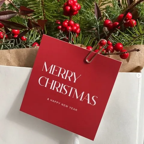 Cartes de Voeux de Noel en Carton Style Ins Impression de Lettres Cartes Postales pour Emballage Cadeau Boulangerie Bouquet de Fleurs Decoration Accessoires Photo
