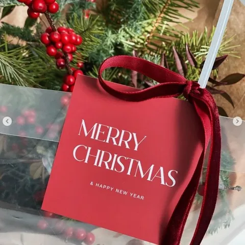 Cartes de Voeux de Noel en Carton Style Ins Impression de Lettres Cartes Postales pour Emballage Cadeau Boulangerie Bouquet de Fleurs Decoration Accessoires Photo