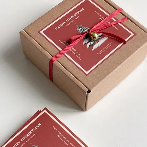 Adesivo Sigillo di Carta Quadrato di Natale Retrò Buon Natale Buon Anno Etichetta Autoadesiva per Confezioni da Forno Regalo Fai da Te