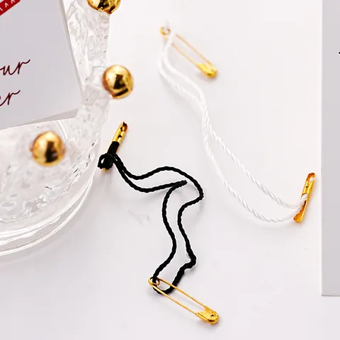 Universal Polyester Hang Tag Strings With Metal Pins Black White Cord Fasteners For Garment Clothing Pricing Labels DIY Craft Accessories