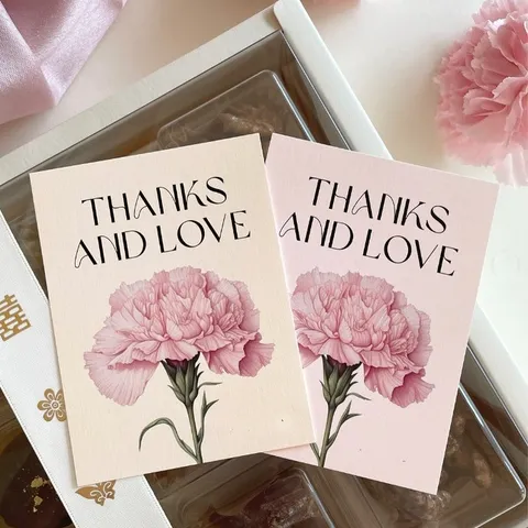 Mother Day Carnation Flower Message Paper Card Thanks And Love Greeting Label Card Bouquet Note Gift Card Decoration