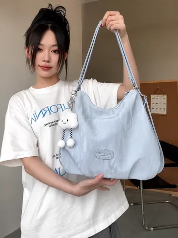 Borsa Tote da Commuting Stile Coreano Donna Pelle PU Morbida Tessitura Ghiacciaio Casual Grande Capacità Spalla Tracolla Zaino