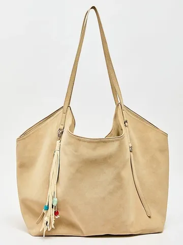 Borsa Tote in Camoscio Vintage da Donna Grande Capacidad Borsa a Tracolla Casual Borsa della Spesa Morbida con Nappa
