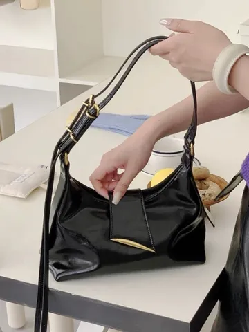 Minimalistische PU Leer Okseltas Voor Dames Stille Luxe Effen Kleur Schouder Crossbody Tas Dagelijkse Mode Tote Tas