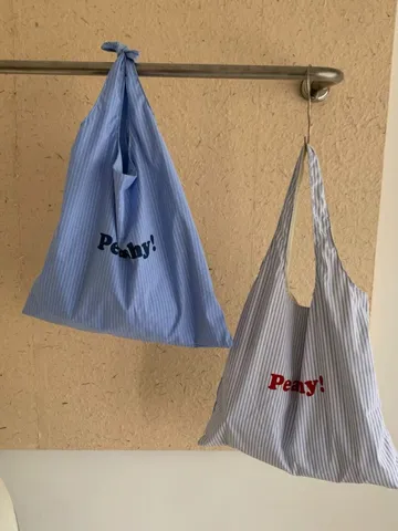 Borsa Shopper Casual in Tela da Donna Grande Capcapacità Rigata Stampa Lettere Borsa a Tracolla Moda