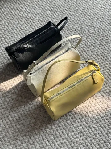 Borsa Boston Mini in Pelle PU di Nicchia Piccola Borsa a Mano da Donna Borsa a Tracolla Cilindrica Cuscino Estate