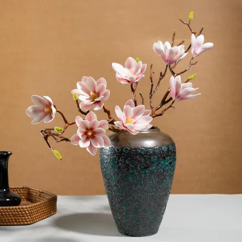 Künstlicher Magnolienblütenzweig EVA Simulationsblume Chinesischer Stil Dekorative Pflanze Heimhochzeitsdeko