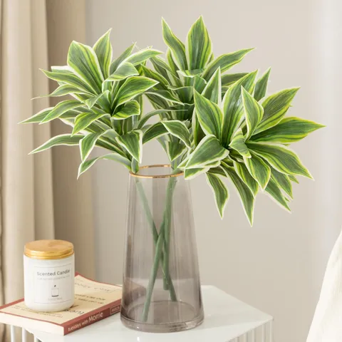 Artificial Lily Bamboo Green Plant Branch Fake Leaves Indoor Home Decor Floral Arrangement Tabletop Decoration