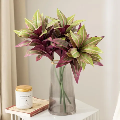 Artificial Lily Bamboo Green Plant Branch Fake Leaves Indoor Home Decor Floral Arrangement Tabletop Decoration
