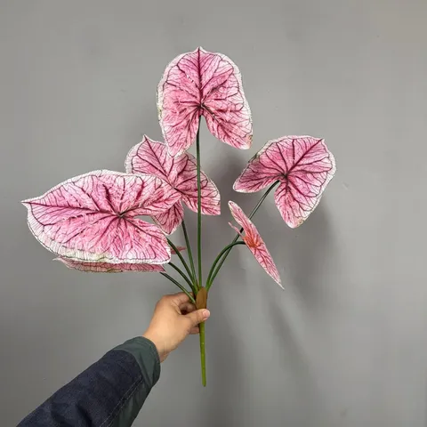 Τεχνητά Φύλλα Caladium Φυτά Πρασίνου Απαλή Αφή Φύλλωμα Τοπίου Τροπικού Δάσους Για Διακόσμηση Σπιτιού και Κήπου