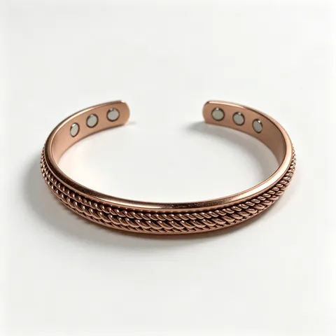 Retro Pure Red Copper Magnetic Bracelet Handmade Woven Cross Lines Open Adjustable Cuff Jewelry Gift For Women