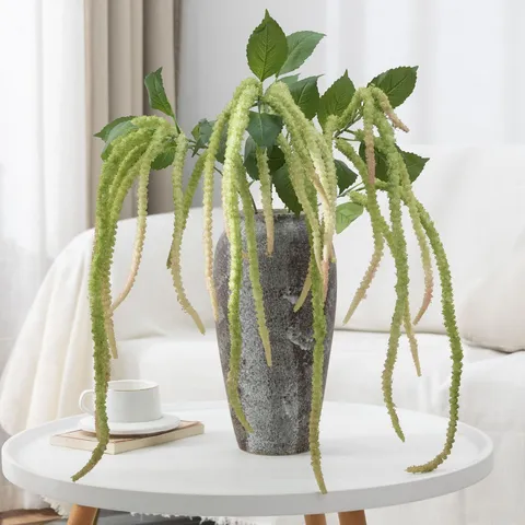 Artificial Hanging Amaranthus Flowers Silk Fake Plant Vines For Wedding Home Decor Ceiling Wall Hanging Floral Arrangement