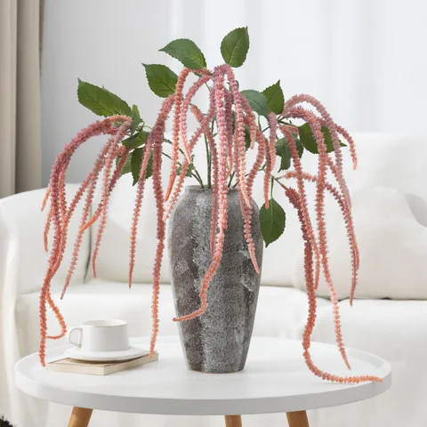 Artificial Hanging Amaranthus Flowers Silk Fake Plant Vines For Wedding Home Decor Ceiling Wall Hanging Floral Arrangement
