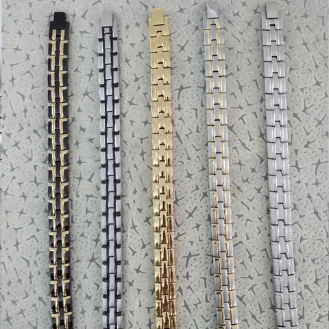 Stainless Steel Magnetic Bracelet For Men Women Double Seven Link Chain Vacuum Electroplated Fashion Jewelry