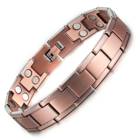Braccialetto In Rame Magnetico Retrò Da Uomo Terapia Vintage Guarigione Catena A Maglie Braccialetto Bio Magnetismo Cura Della Salute Gioielli Regalo