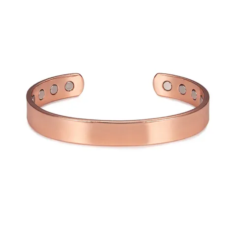 Pure Copper Magnetic Bracelet For Men Women Smooth Open Cuff Bangle Wristband