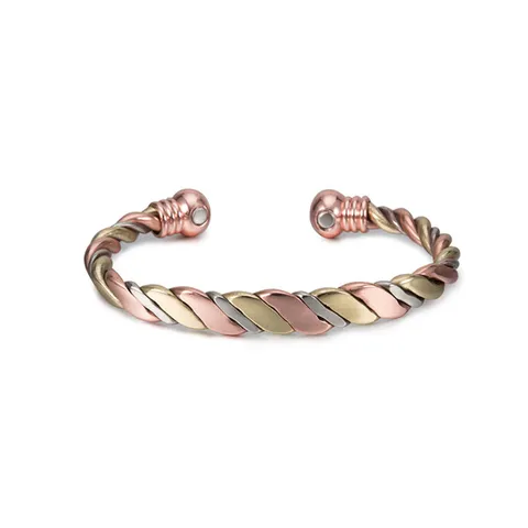 Pure Red Copper Magnetic Bracelet For Women Handmade Twist Braided Therapy Bangle Fashion Jewelry Gift