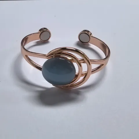 Pure Red Copper Magnetic Bracelet For Women Men Open Adjustable Sun Moon Artificial Stone Fashion Copper Jewelry
