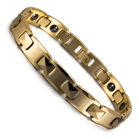 Men Women Titanium Steel Magnetic Bracelet Waterproof Scratch Resistant Black Hematite Link Bracelet Fashion Jewelry Gift