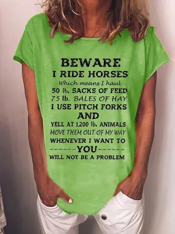 Damen Vintage Slogan Druck T-Shirt Casual Acetatfaser Rundhals Kurzarm Top Urban Fashion Grafik Tee Für Den Täglichen Gebrauch
