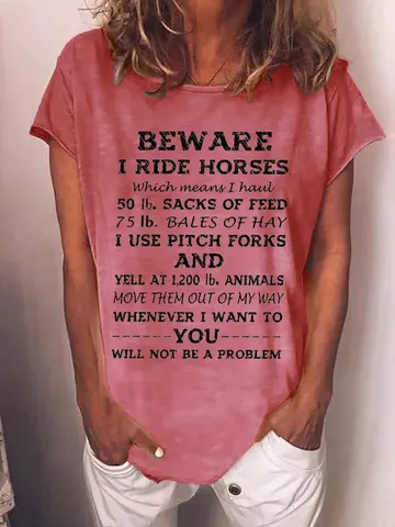 Damen Vintage Slogan Druck T-Shirt Casual Acetatfaser Rundhals Kurzarm Top Urban Fashion Grafik Tee Für Den Täglichen Gebrauch