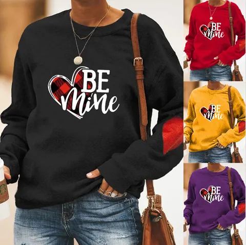 Sudadera Pullover para Hombre Poliéster Forro Polar Estampado de Corazón San Valentín Cuello Redondo Casual Manga Larga Ropa Urbana