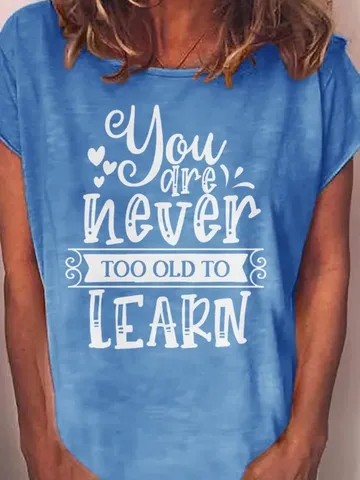 Damen Acetat Modal T-Shirt Bedruckt Buchstabe Slogan Kurzarm Top Urban Casual Rundhals Tee Für Alltag Kleidung Floral Shirt