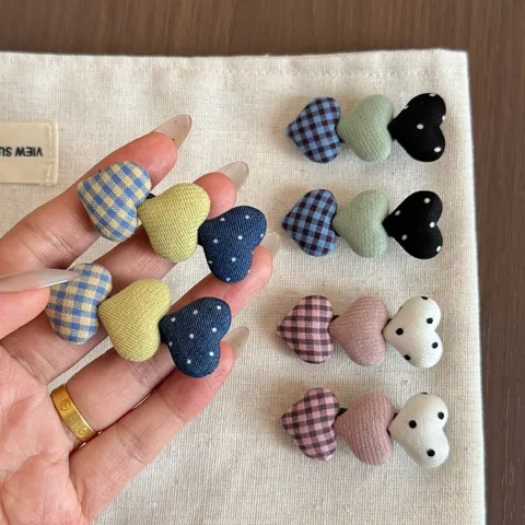 Pinzas para el Pelo de Niños Lindo Tela Corazón Lunares Horquilla Accesorios Dulces para Niñas