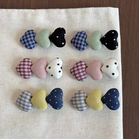 Pinzas para el Pelo de Niños Lindo Tela Corazón Lunares Horquilla Accesorios Dulces para Niñas