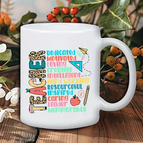 Inspirerende Beenderporselein Leraar Mok Kleurrijke Onderwijs Citaten Keramische Koffiekop Voor Kantoor Dagelijks Leraar Cadeau