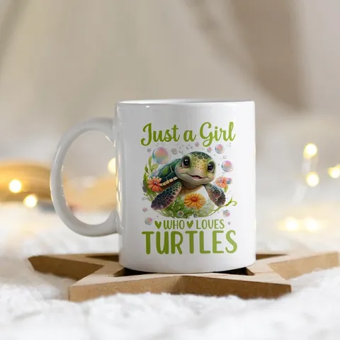 Zeeschildpad Bloemen Print Witte Beenderporselein Mok Keramische Koffiekop Voor Vrouwen Meisje Cadeau Kantoor Dagelijks Gebruik