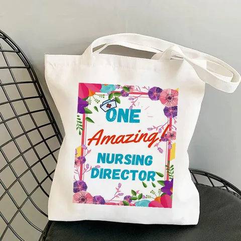 Harajuku Retro Segeltuch Tote Bag Damen Große Kapazität Schulter Einkaufstasche Bedruckt Krankenschwester Thema Absolvent Umweltfreundlich Wiederverwendbar