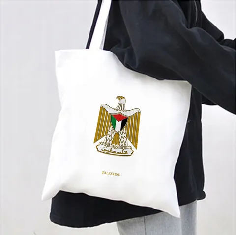 Retro Canvas Tote Bag Printed Letter Map Shoulder Shopping Bag Eco Friendly Foldable Everyday Top Handle Large Handbag