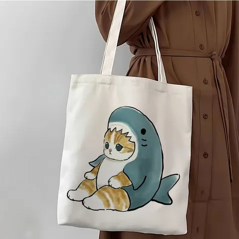 Bolso Tote de Lona Minimalista Estampado Bolso de Hombro Versátil Bolso Eco Casual Viaje Diario para Estudiantes Escuela