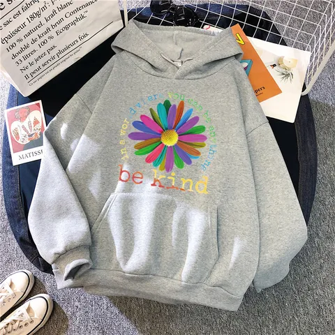 Sweat à Capuche Unisexe Imprimé Marguerite Lettre Graphique Manches Longues Pull à Capuche Polyester Streetwear Top