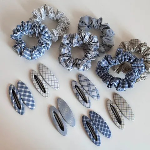 Koreanischer Stil Kariert Stoff BB Haarklammer Süß Oval Unregelmäßig Kariert Seitenpony Snap Clips Täglich Haarspangen Für Damen