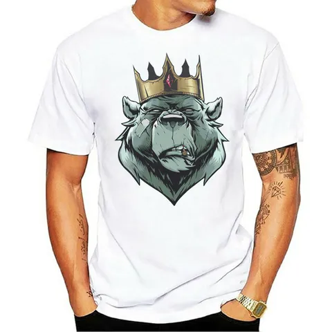 Women Animal Head Print T-Shirt Round Neck Short Sleeve Polyester Graphic Tee Streetwear White Casual Top