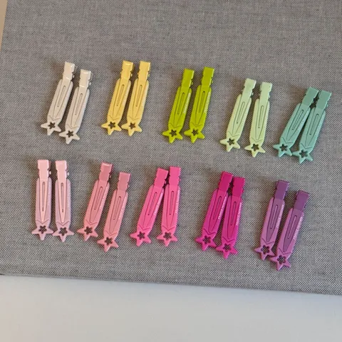 Bonbonfarbene Metall Haarspange Feste Pentagramm Hohle Haarnadel Süß Minimalistisch Pony Seitenclip Haarschmuck