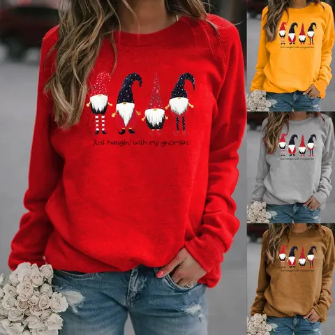 Men Christmas Gnome Graphic Fleece Sweatshirt Casual Crewneck Long Sleeve Top Warm Pullover Urban Style Winter Autumn Clothing