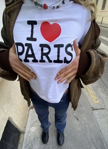 Women's Fashion White Cotton Crop Top Graphic Printed T-Shirt Short Sleeve Slim Fit I Heart Sluts Paris Casual Summer Tee