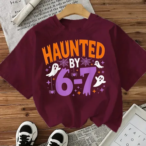 Dames Halloween Grafische Print Korte Mouw Ronde Hals Katoen T-Shirt Casual Losse Vakantie Top