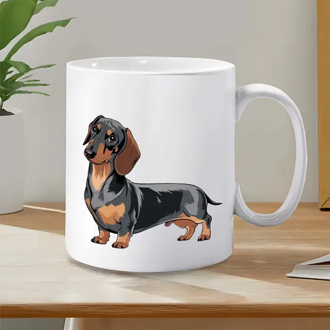 Cute Dachshund Dog Bone China Mug Cartoon Animal Coffee Cup Ceramic Tea Cup For Office And Home Gift