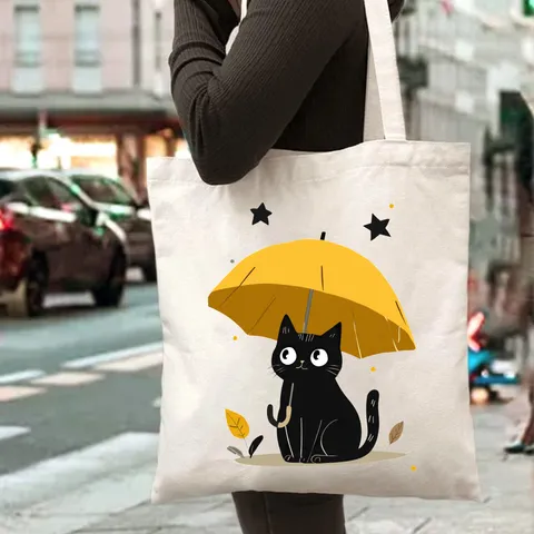 Canvas Tote Bag For Women Large Capacity Shoulder Handbag Retro Printed Student Book Bag Daily Commute Shopping
