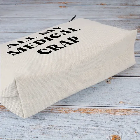 Portable Travel Makeup Bag Zipper Cosmetic Pouch Letter Print Canvas Toiletry Bag Coin Purse Card Holder Storage Bag