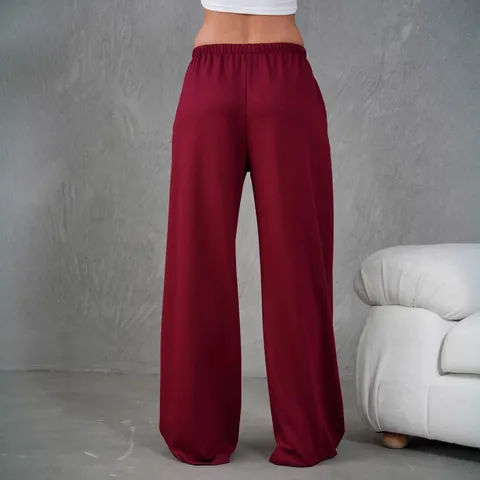Pantalón Casual Suelto con Cordón para Mujer Pantalones de Chándal de Pierna Ancha Cintura Alta Yoga Jogger