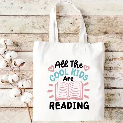 Vintage Canvas Tote Bag Large Capacity Handbag Printed Literary Shoulder Bag For Travel Shopping School Book Lovers Daily Unisex