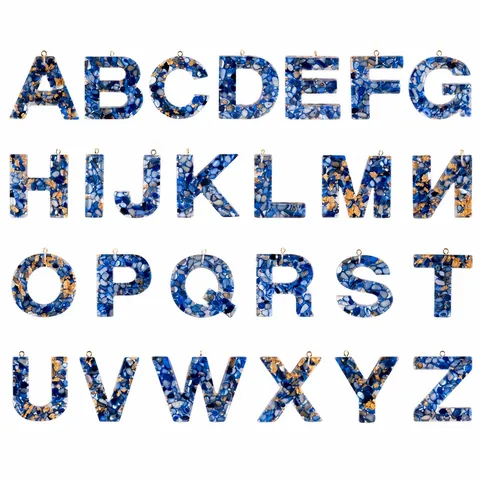 DIY Resin Alphabet Letter Pendants Mixed Color Glitter Sequins Keychains Bag Charm Jewelry Making Accessories