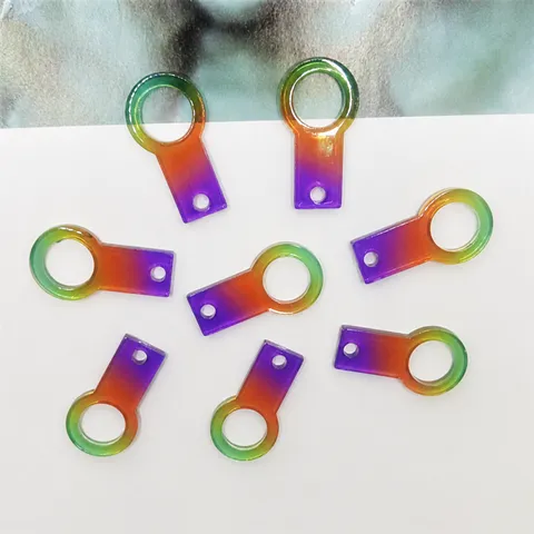 Acrylic Gradient Color Ring Charm DIY Jewelry Making Accessories For Cup Straw Pendant Keychain Bracelet Craft